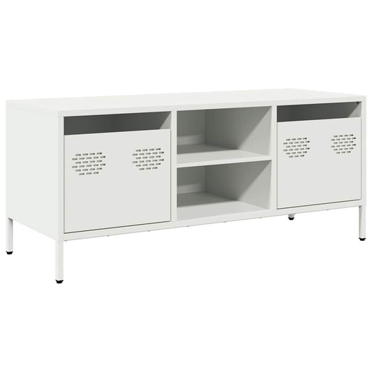 vidaXL Έπιπλο Τηλεόρασης Λευκό 101,5x39x43,5 εκ. Ατσάλι Ψυχρής Έλασης