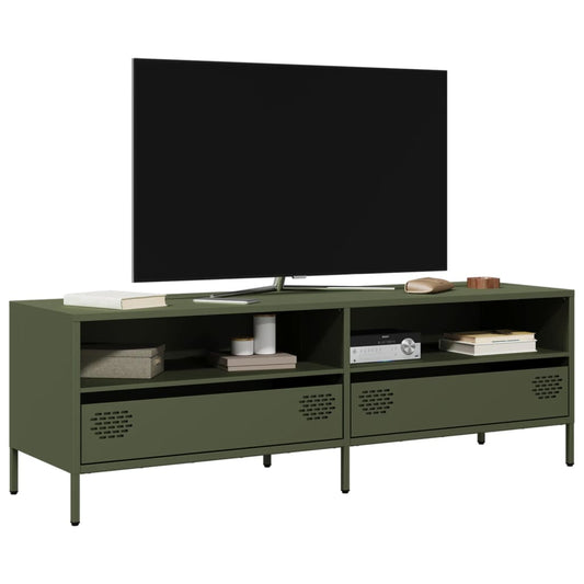 vidaXL Έπιπλο Τηλεόρασης Λαδί 135x39x43,5 εκ. Ατσάλι Ψυχρής Έλασης