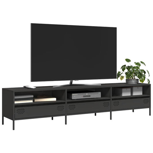 vidaXL Έπιπλο Τηλεόρασης Μαύρο 202x39x43,5 εκ. Χάλυβας Ψυχρής Έλασης