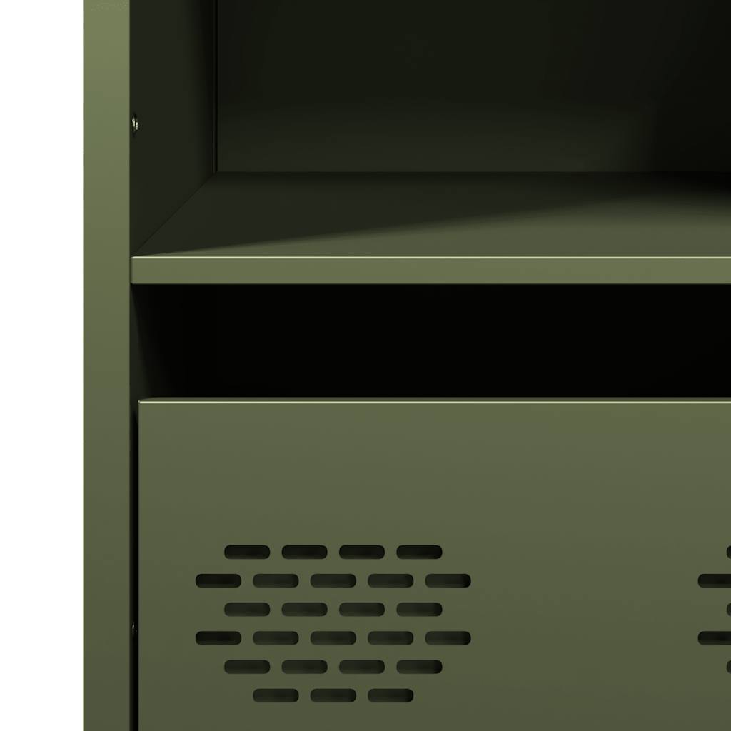 vidaXL Ντουλάπι Πράσινο Λαδί 35x39x103,5 εκ. από Ατσάλι