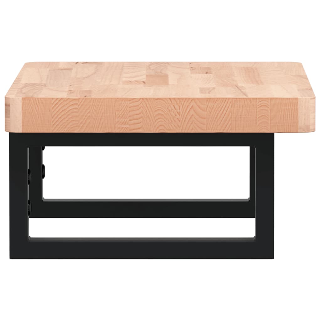 vidaXL Ράφι Νιπτήρα Τοίχου από Ατσάλι / Μασίφ Ξύλο Οξιάς