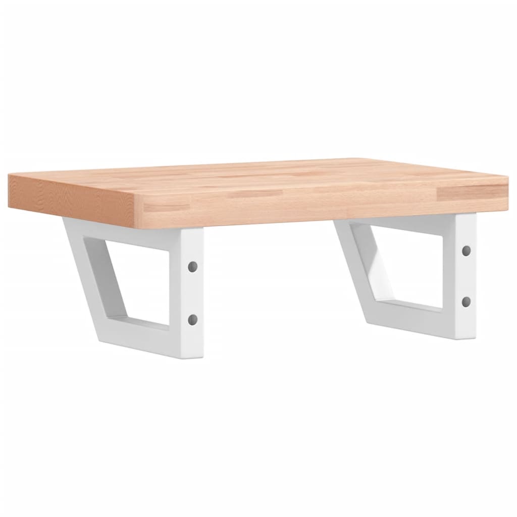 vidaXL Ράφι Νιπτήρα Τοίχου από Ατσάλι / Μασίφ Ξύλο Οξιάς