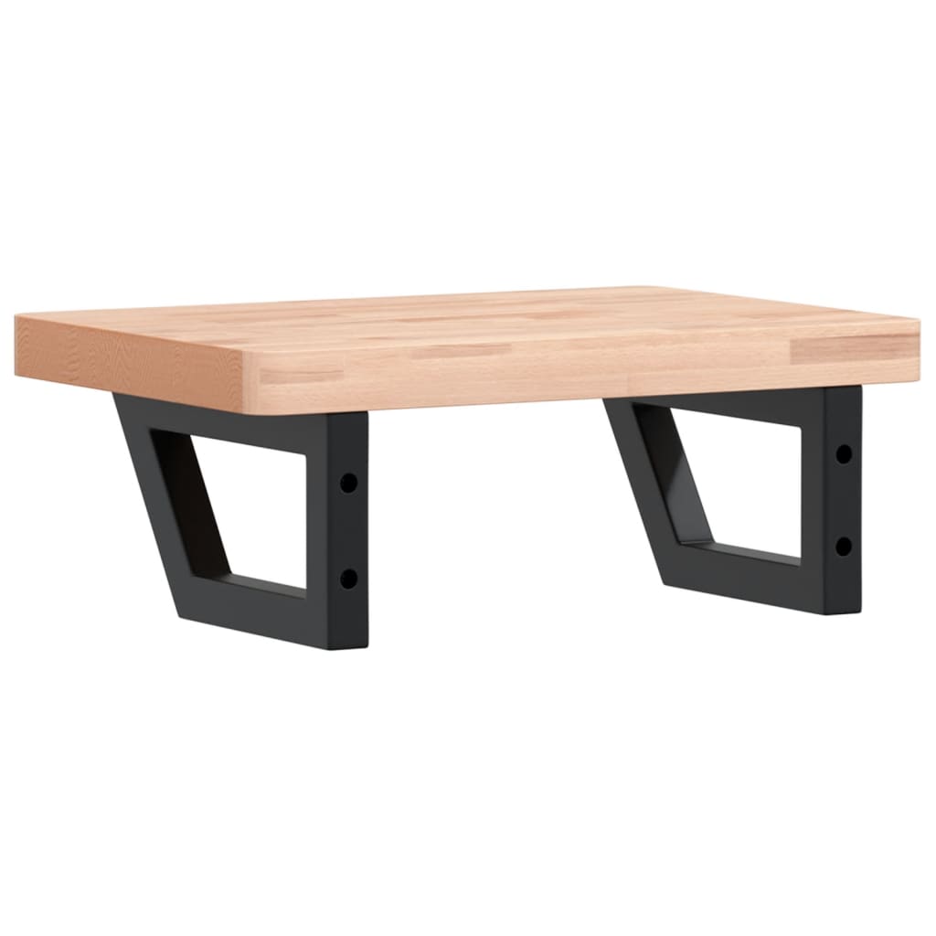 vidaXL Ράφι Νιπτήρα Τοίχου από Ατσάλι / Μασίφ Ξύλο Οξιάς