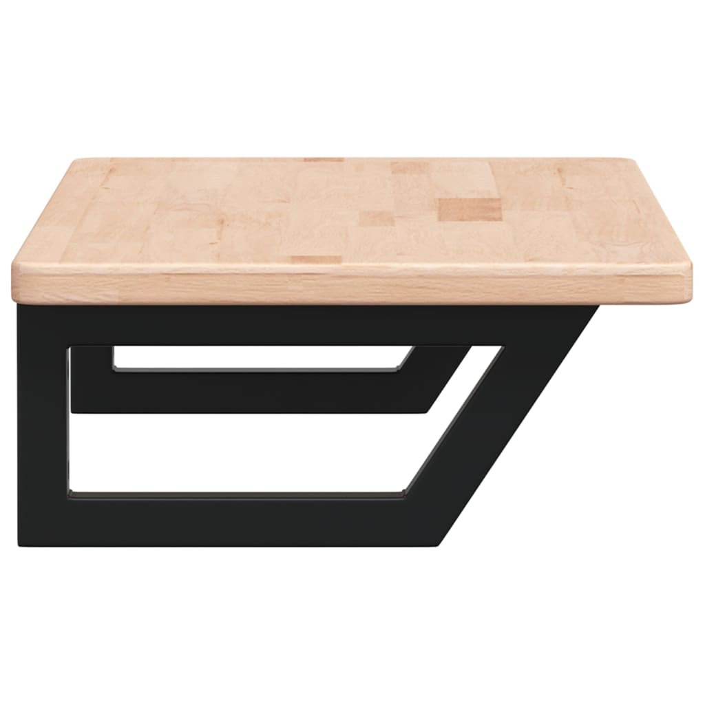 vidaXL Ράφι Νιπτήρα Τοίχου από Ατσάλι / Μασίφ Ξύλο Δρυός