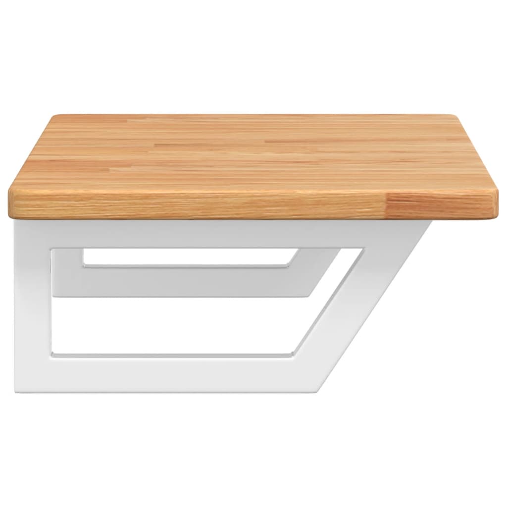 vidaXL Ράφι Νιπτήρα Τοίχου από Ατσάλι / Μασίφ Ξύλο Δρυός