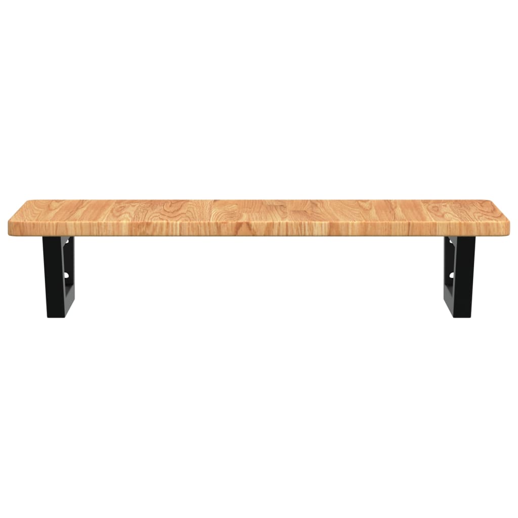 vidaXL Ράφι Νιπτήρα Τοίχου από Ατσάλι / Μασίφ Ξύλο Δρυός