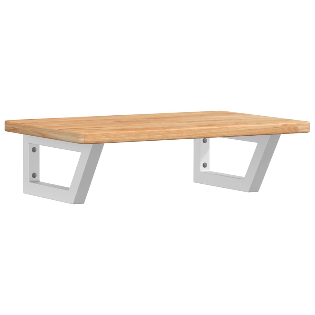 vidaXL Ράφι Νιπτήρα Τοίχου από Ατσάλι / Μασίφ Ξύλο Δρυός