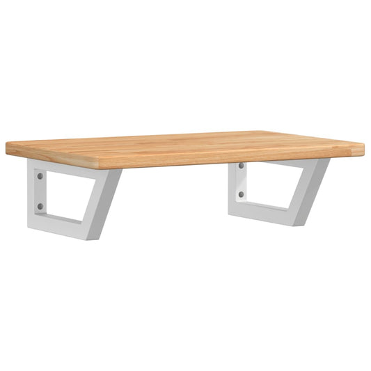 vidaXL Ράφι Νιπτήρα Τοίχου από Ατσάλι / Μασίφ Ξύλο Δρυός