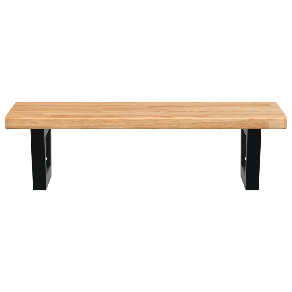 vidaXL Ράφι Νιπτήρα Τοίχου από Ατσάλι / Μασίφ Ξύλο Δρυός