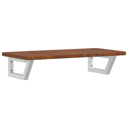 vidaXL Ράφι Νιπτήρα Τοίχου από Ατσάλι / Μασίφ Ξύλο Δρυός