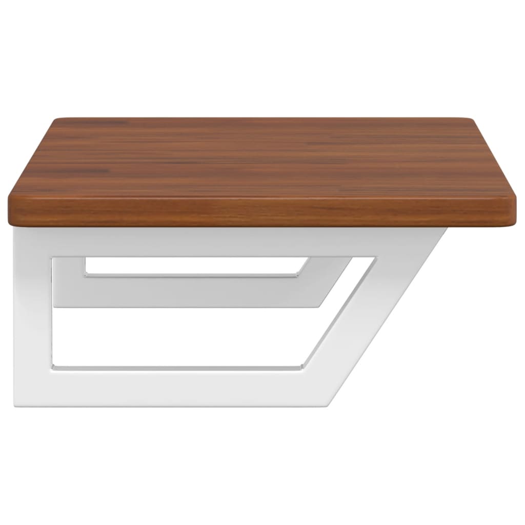 vidaXL Ράφι Νιπτήρα Τοίχου από Ατσάλι / Μασίφ Ξύλο Δρυός