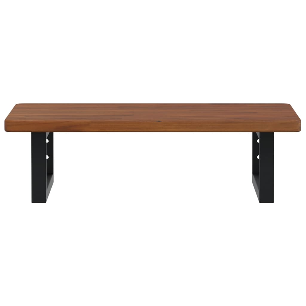 vidaXL Ράφι Νιπτήρα Τοίχου από Ατσάλι / Μασίφ Ξύλο Δρυός