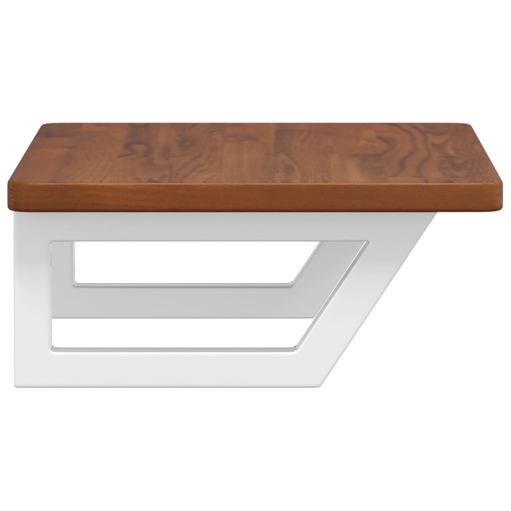 vidaXL Ράφι Νιπτήρα Τοίχου από Ατσάλι / Μασίφ Ξύλο Δρυός