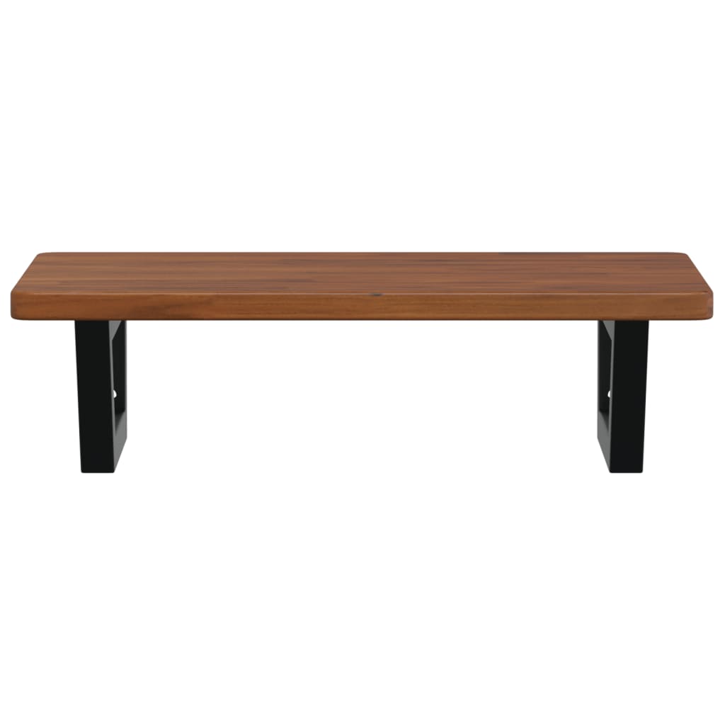 vidaXL Ράφι Νιπτήρα Τοίχου από Ατσάλι / Μασίφ Ξύλο Δρυός