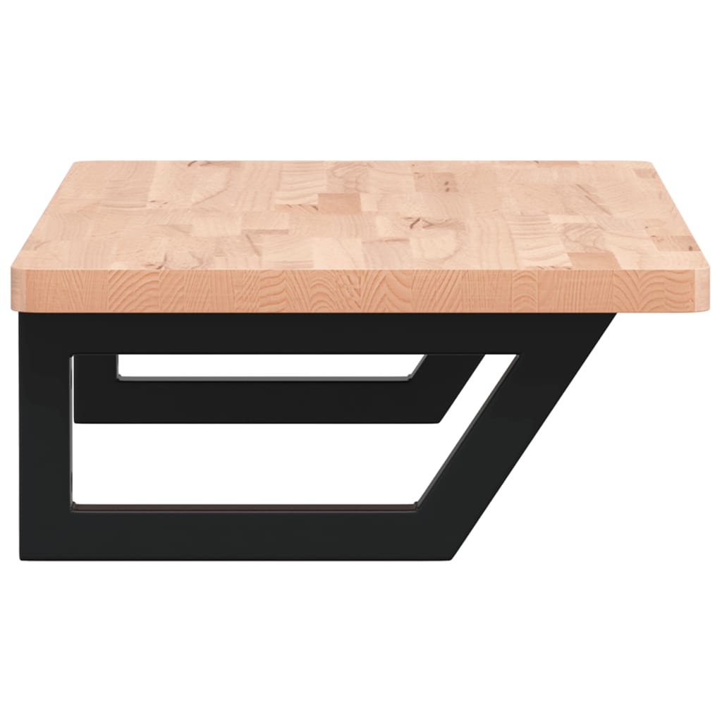 vidaXL Ράφι Νιπτήρα Τοίχου από Ατσάλι / Μασίφ Ξύλο Οξιάς