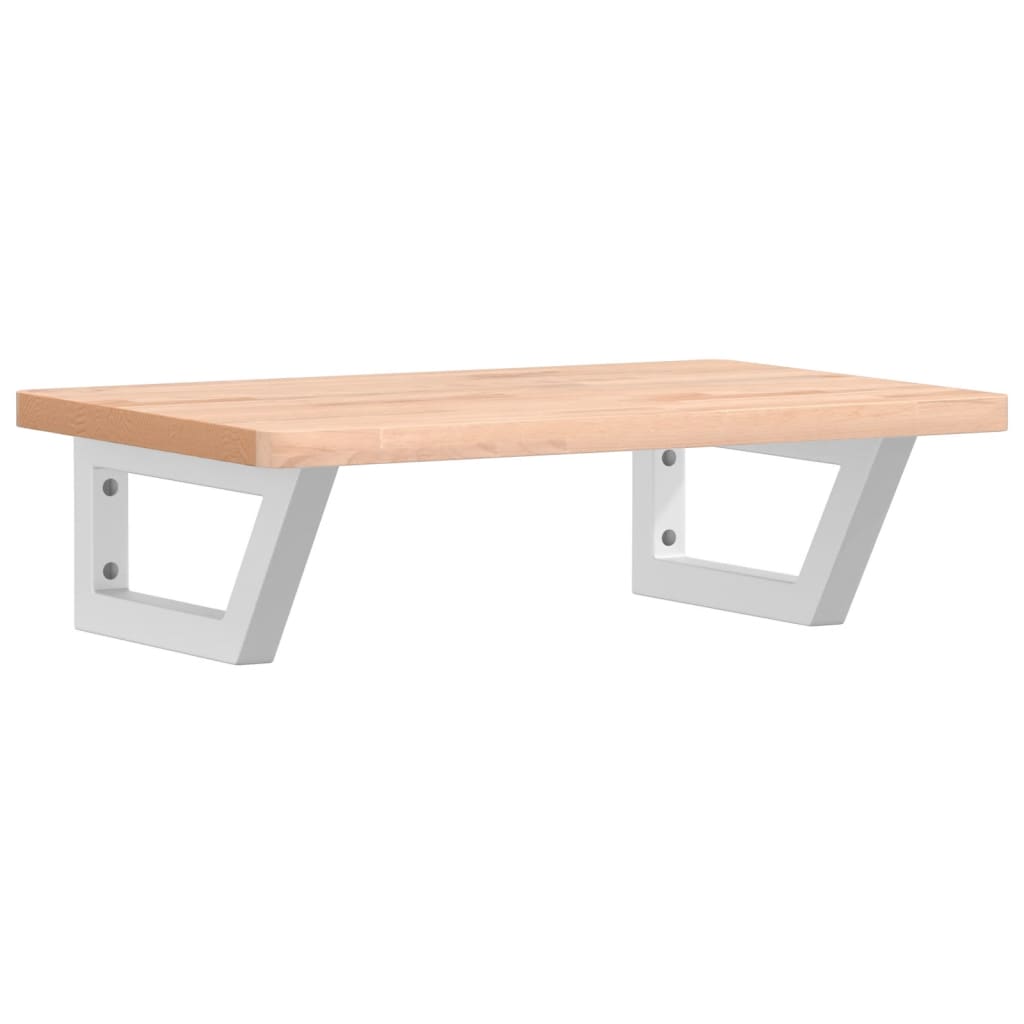 vidaXL Ράφι Νιπτήρα Τοίχου από Ατσάλι / Μασίφ Ξύλο Οξιάς