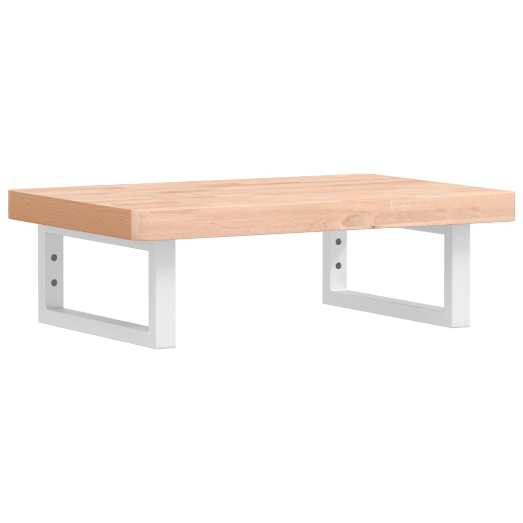 vidaXL Ράφι Νιπτήρα Τοίχου από Ατσάλι / Μασίφ Ξύλο Οξιάς