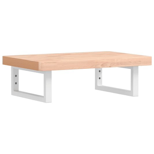 vidaXL Ράφι Νιπτήρα Τοίχου από Ατσάλι / Μασίφ Ξύλο Οξιάς