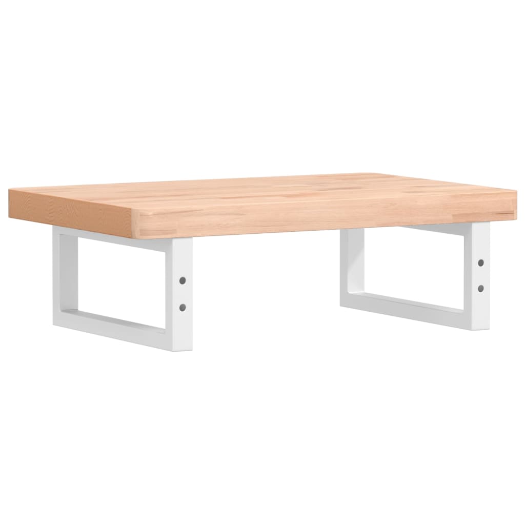 vidaXL Ράφι Νιπτήρα Τοίχου από Ατσάλι / Μασίφ Ξύλο Οξιάς