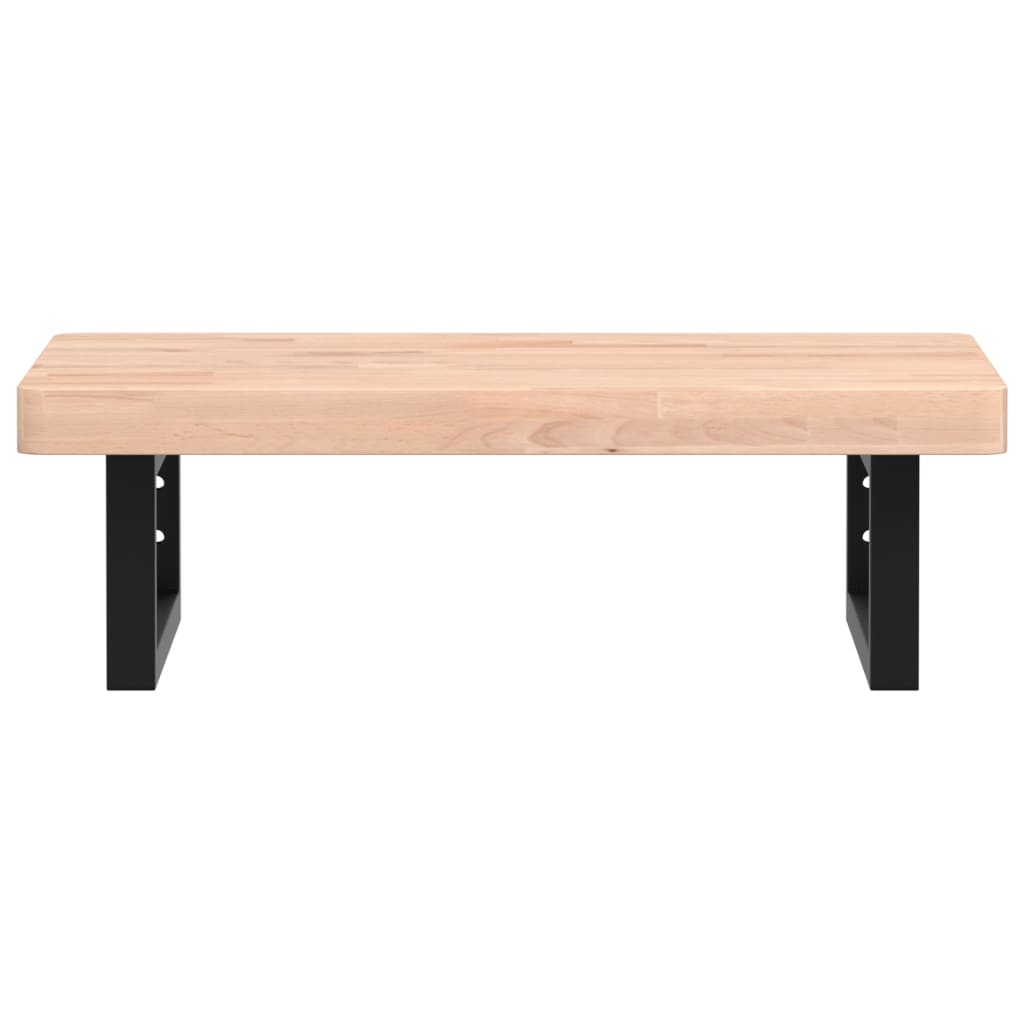 vidaXL Ράφι Νιπτήρα Τοίχου από Ατσάλι / Μασίφ Ξύλο Οξιάς