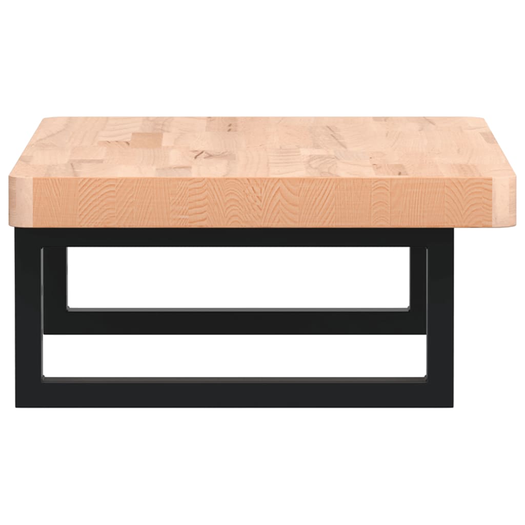 vidaXL Ράφι Νιπτήρα Τοίχου από Ατσάλι / Μασίφ Ξύλο Οξιάς