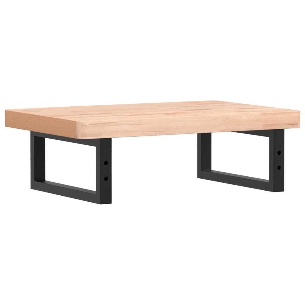 vidaXL Ράφι Νιπτήρα Τοίχου από Ατσάλι / Μασίφ Ξύλο Οξιάς