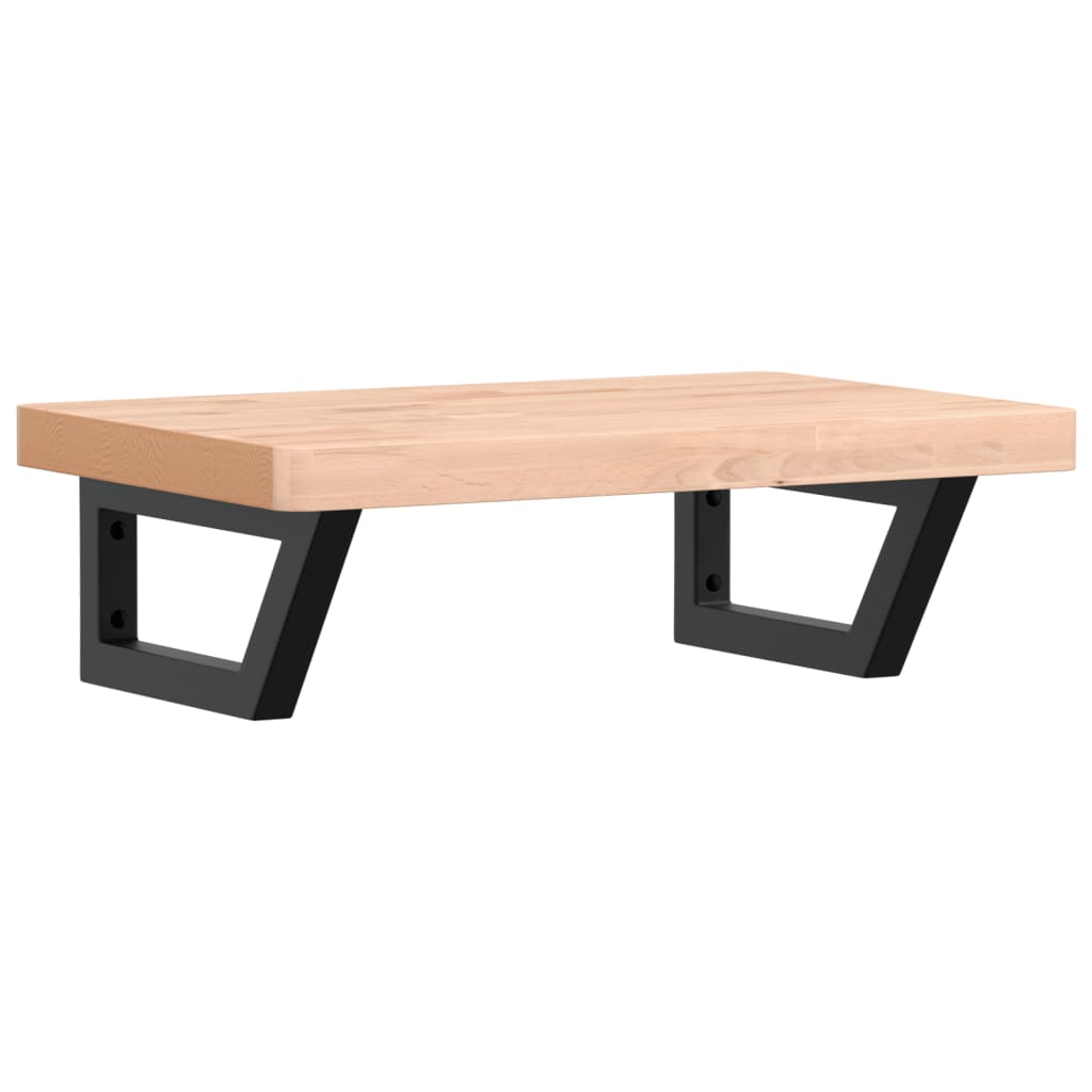 vidaXL Ράφι Νιπτήρα Τοίχου από Ατσάλι / Μασίφ Ξύλο Οξιάς