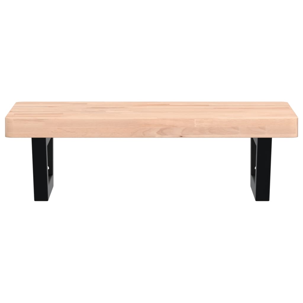 vidaXL Ράφι Νιπτήρα Τοίχου από Ατσάλι / Μασίφ Ξύλο Οξιάς