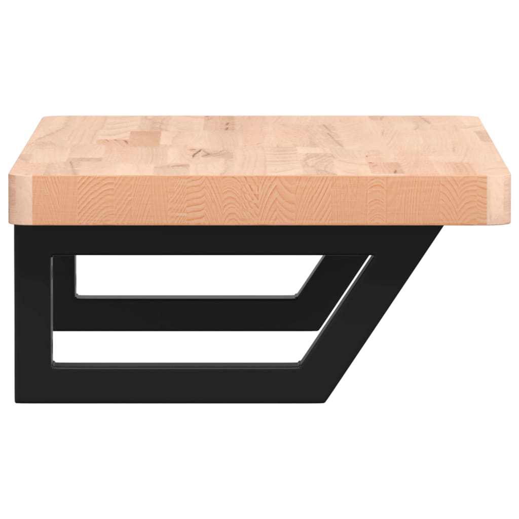 vidaXL Ράφι Νιπτήρα Τοίχου από Ατσάλι / Μασίφ Ξύλο Οξιάς