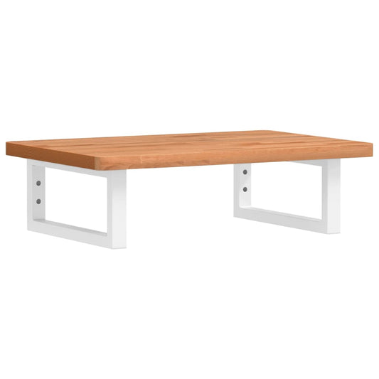 vidaXL Ράφι Νιπτήρα Τοίχου από Ατσάλι / Μασίφ Ξύλο Οξιάς