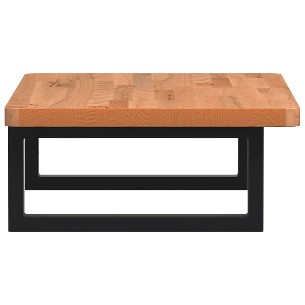 vidaXL Ράφι Νιπτήρα Τοίχου από Ατσάλι / Μασίφ Ξύλο Οξιάς