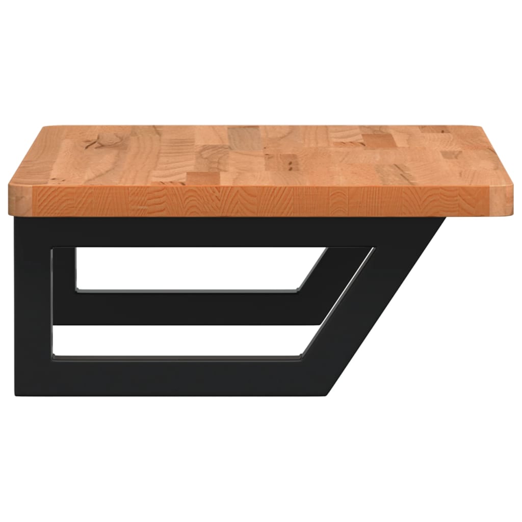 vidaXL Ράφι Νιπτήρα Τοίχου από Ατσάλι / Μασίφ Ξύλο Οξιάς