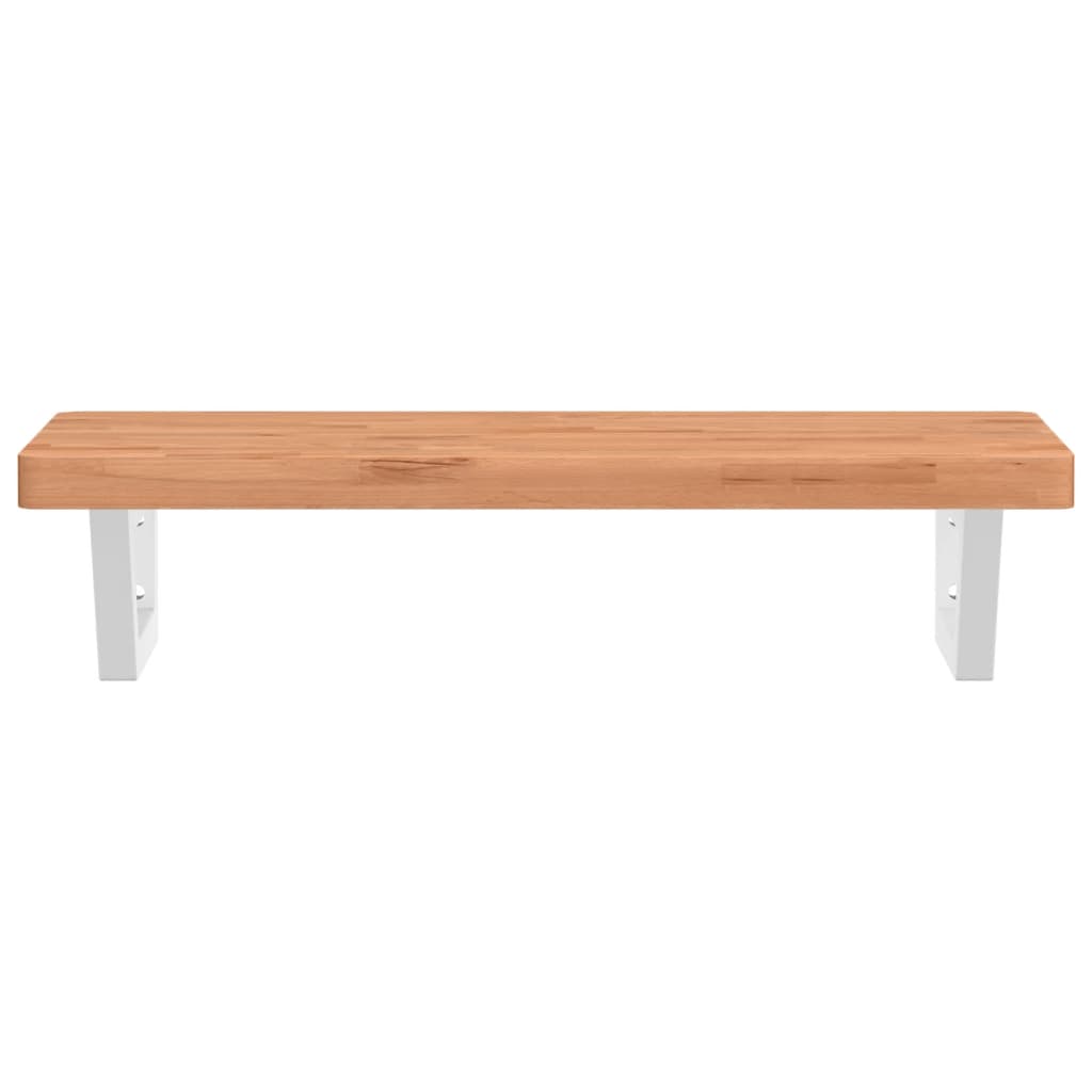 vidaXL Ράφι Νιπτήρα Τοίχου από Ατσάλι / Μασίφ Ξύλο Οξιάς