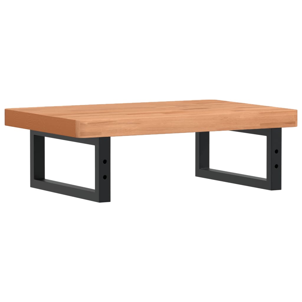 vidaXL Ράφι Νιπτήρα Τοίχου από Ατσάλι / Μασίφ Ξύλο Οξιάς