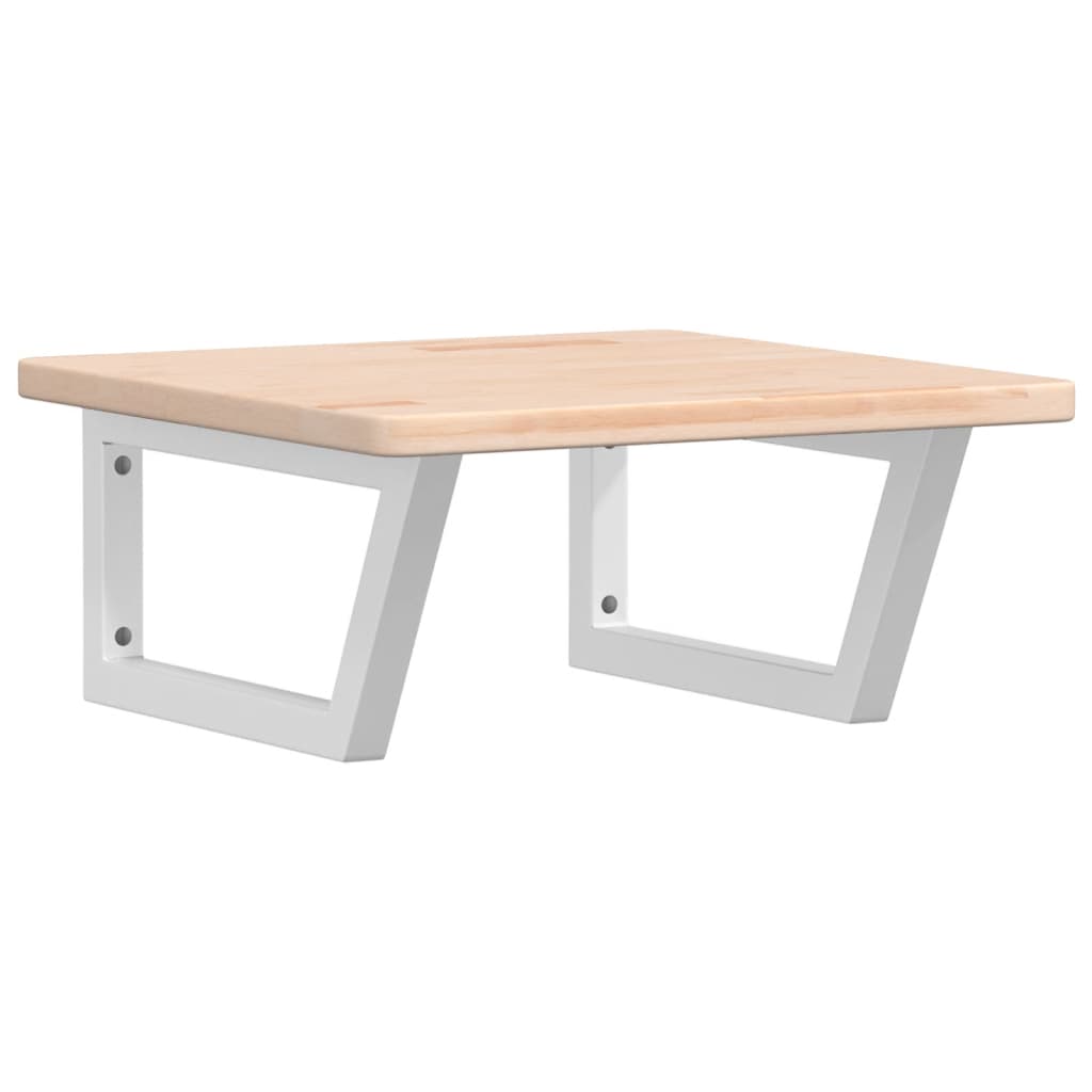 vidaXL Ράφι Νιπτήρα Τοίχου από Ατσάλι / Μασίφ Ξύλο Δρυός