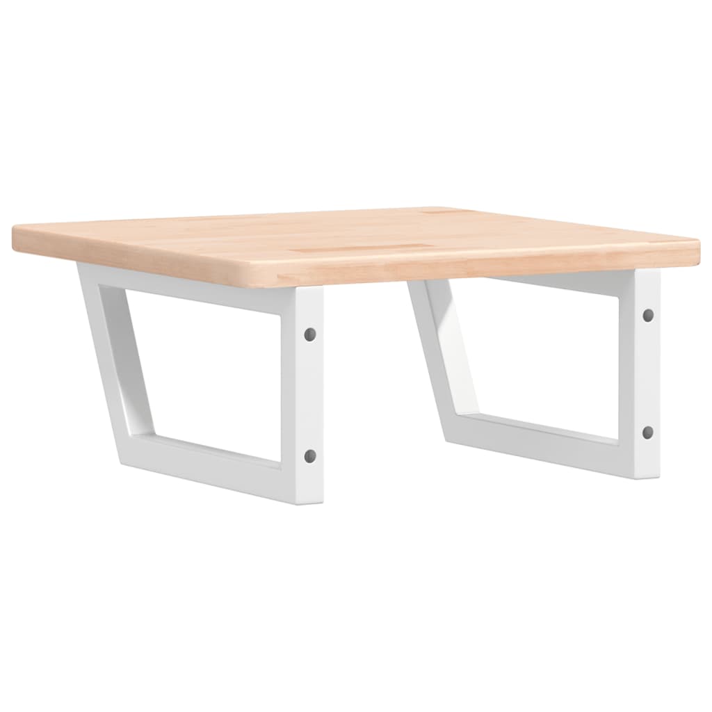 vidaXL Ράφι Νιπτήρα Τοίχου από Ατσάλι / Μασίφ Ξύλο Δρυός