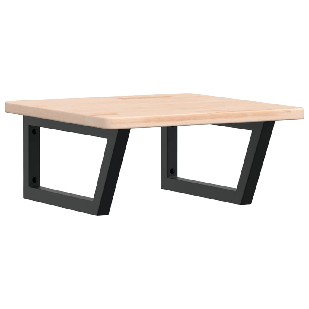 vidaXL Ράφι Νιπτήρα Τοίχου από Ατσάλι / Μασίφ Ξύλο Δρυός