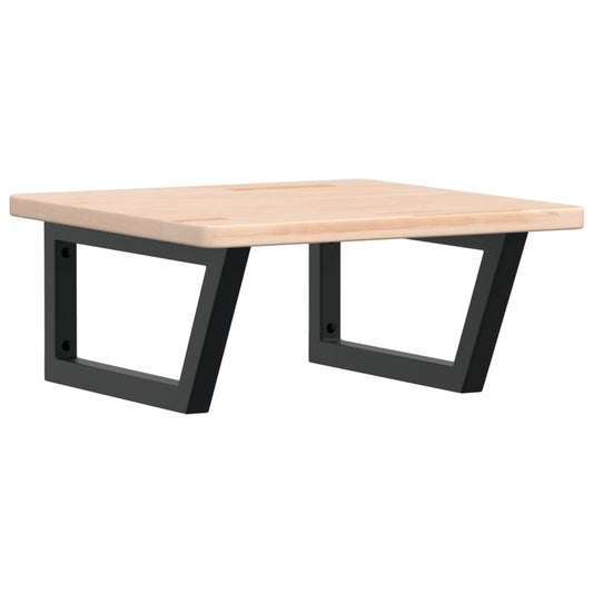 vidaXL Ράφι Νιπτήρα Τοίχου από Ατσάλι / Μασίφ Ξύλο Δρυός