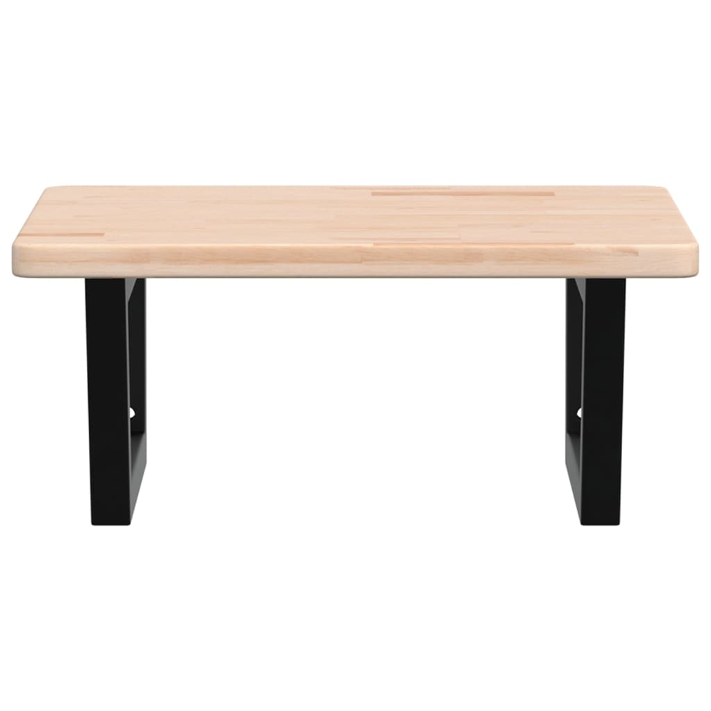 vidaXL Ράφι Νιπτήρα Τοίχου από Ατσάλι / Μασίφ Ξύλο Δρυός