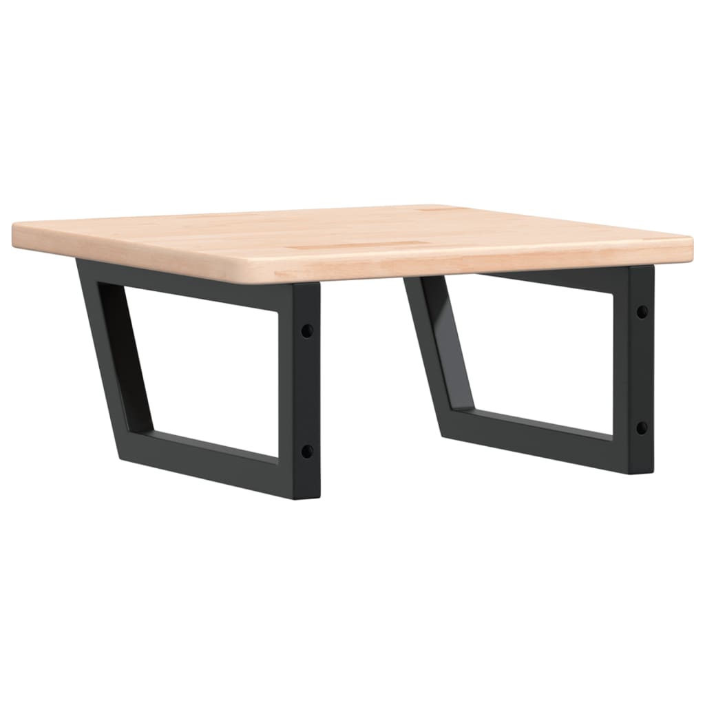 vidaXL Ράφι Νιπτήρα Τοίχου από Ατσάλι / Μασίφ Ξύλο Δρυός