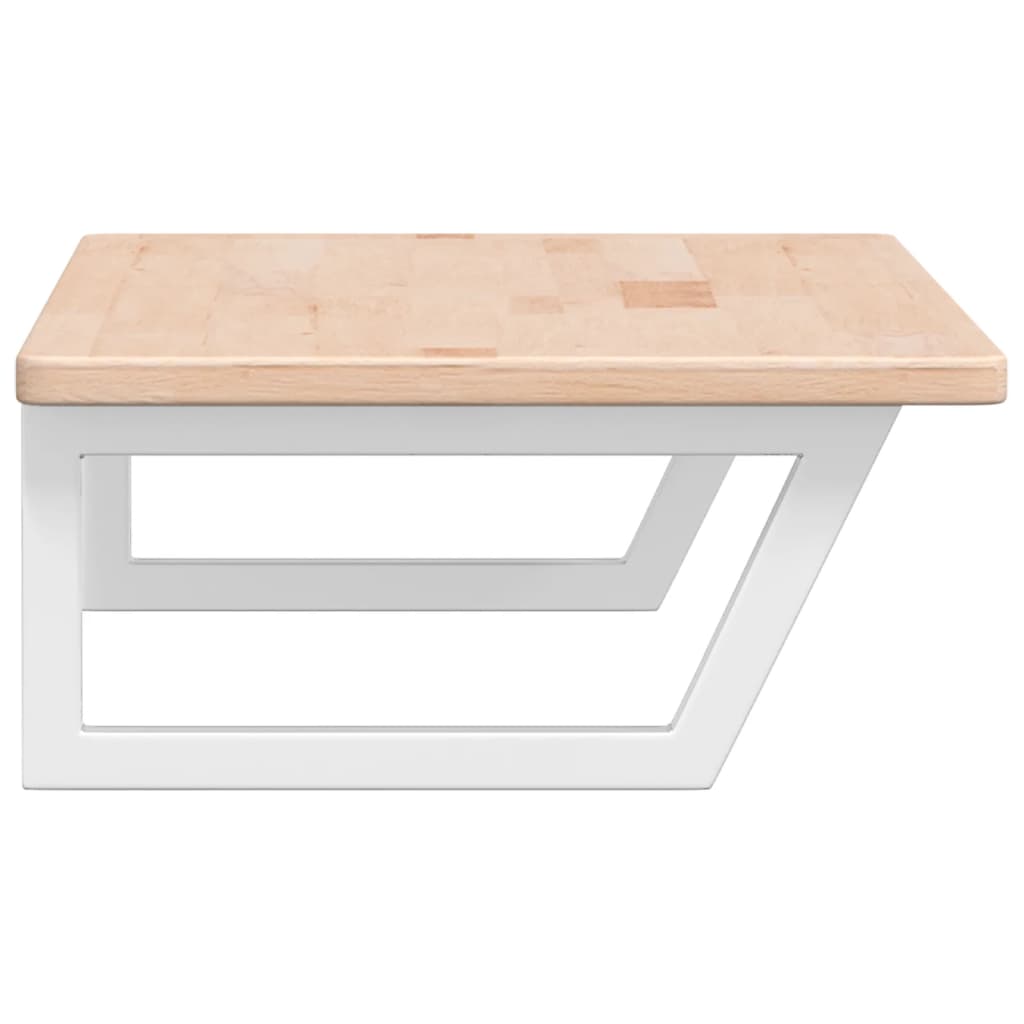 vidaXL Ράφι Νιπτήρα Τοίχου από Ατσάλι / Μασίφ Ξύλο Δρυός