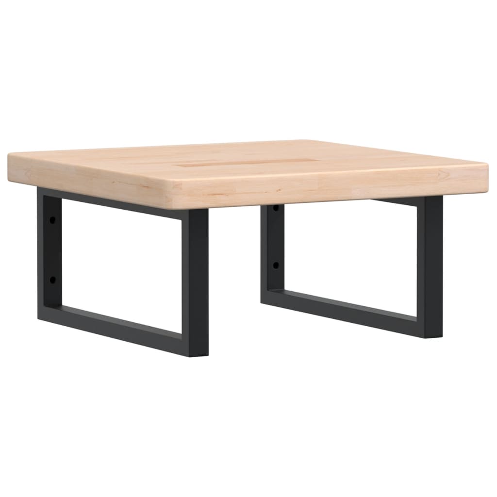 vidaXL Ράφι Νιπτήρα Τοίχου από Ατσάλι / Μασίφ Ξύλο Δρυός