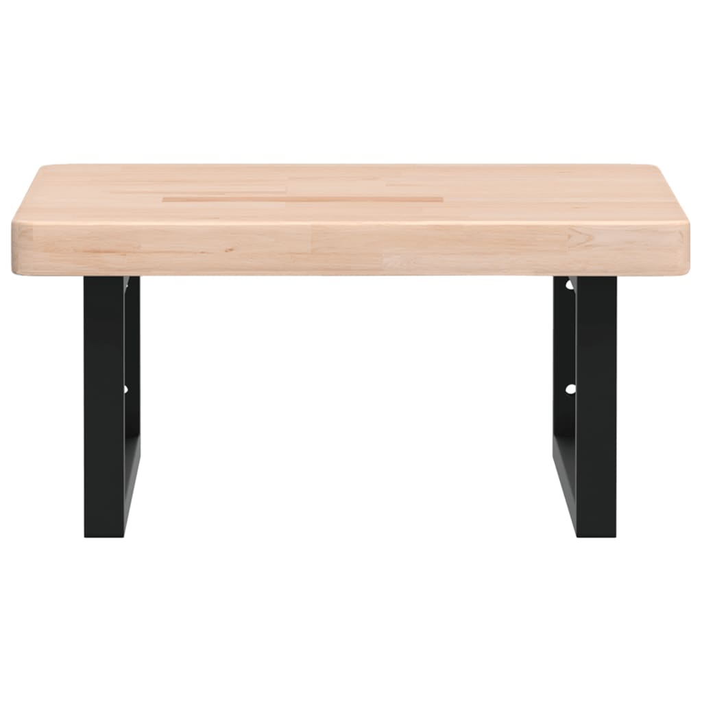 vidaXL Ράφι Νιπτήρα Τοίχου από Ατσάλι / Μασίφ Ξύλο Δρυός