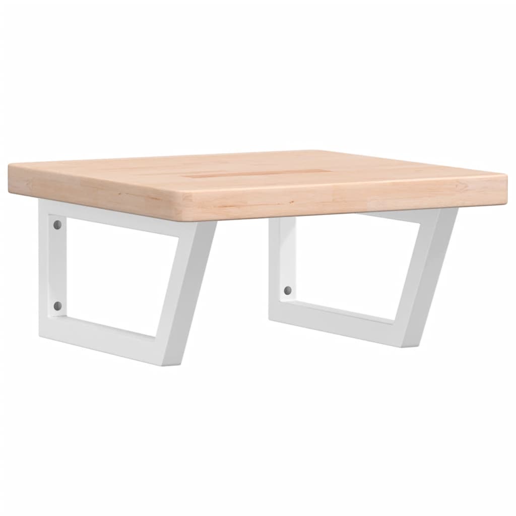 vidaXL Ράφι Νιπτήρα Τοίχου από Ατσάλι / Μασίφ Ξύλο Δρυός