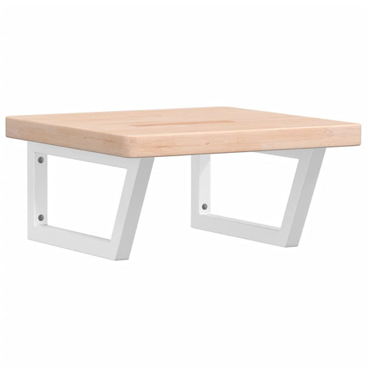 vidaXL Ράφι Νιπτήρα Τοίχου από Ατσάλι / Μασίφ Ξύλο Δρυός