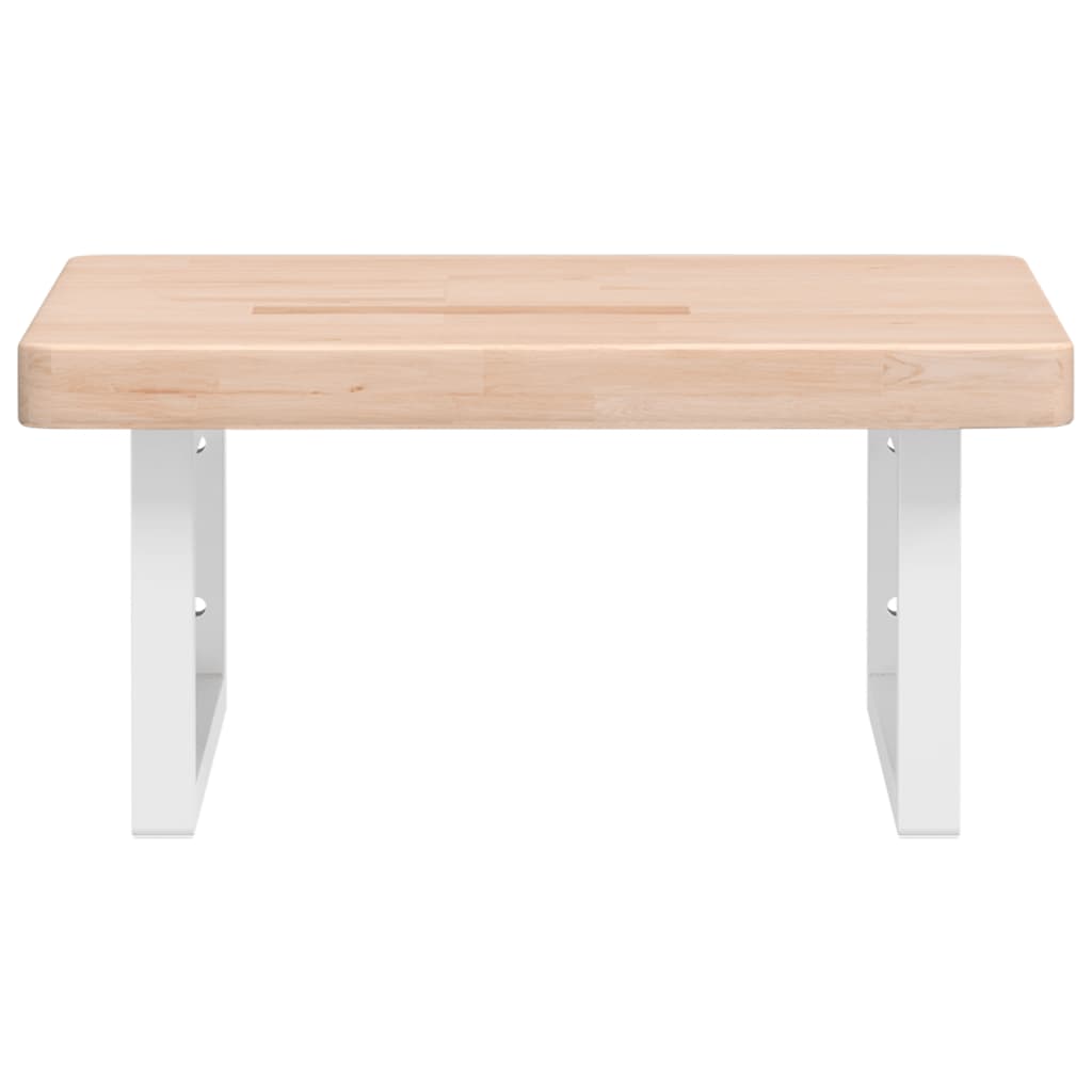 vidaXL Ράφι Νιπτήρα Τοίχου από Ατσάλι / Μασίφ Ξύλο Δρυός