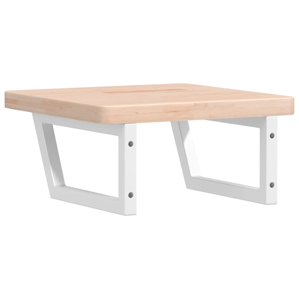 vidaXL Ράφι Νιπτήρα Τοίχου από Ατσάλι / Μασίφ Ξύλο Δρυός