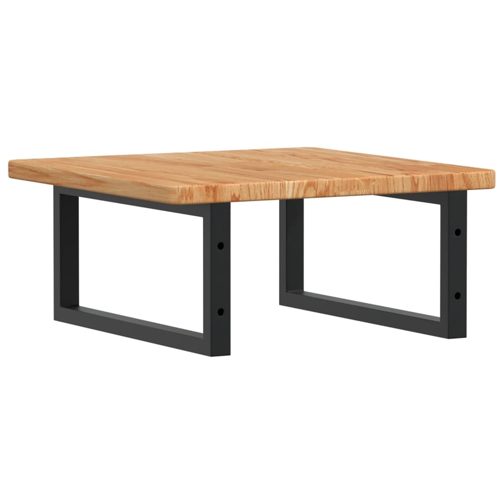 vidaXL Ράφι Νιπτήρα Τοίχου από Ατσάλι / Μασίφ Ξύλο Δρυός