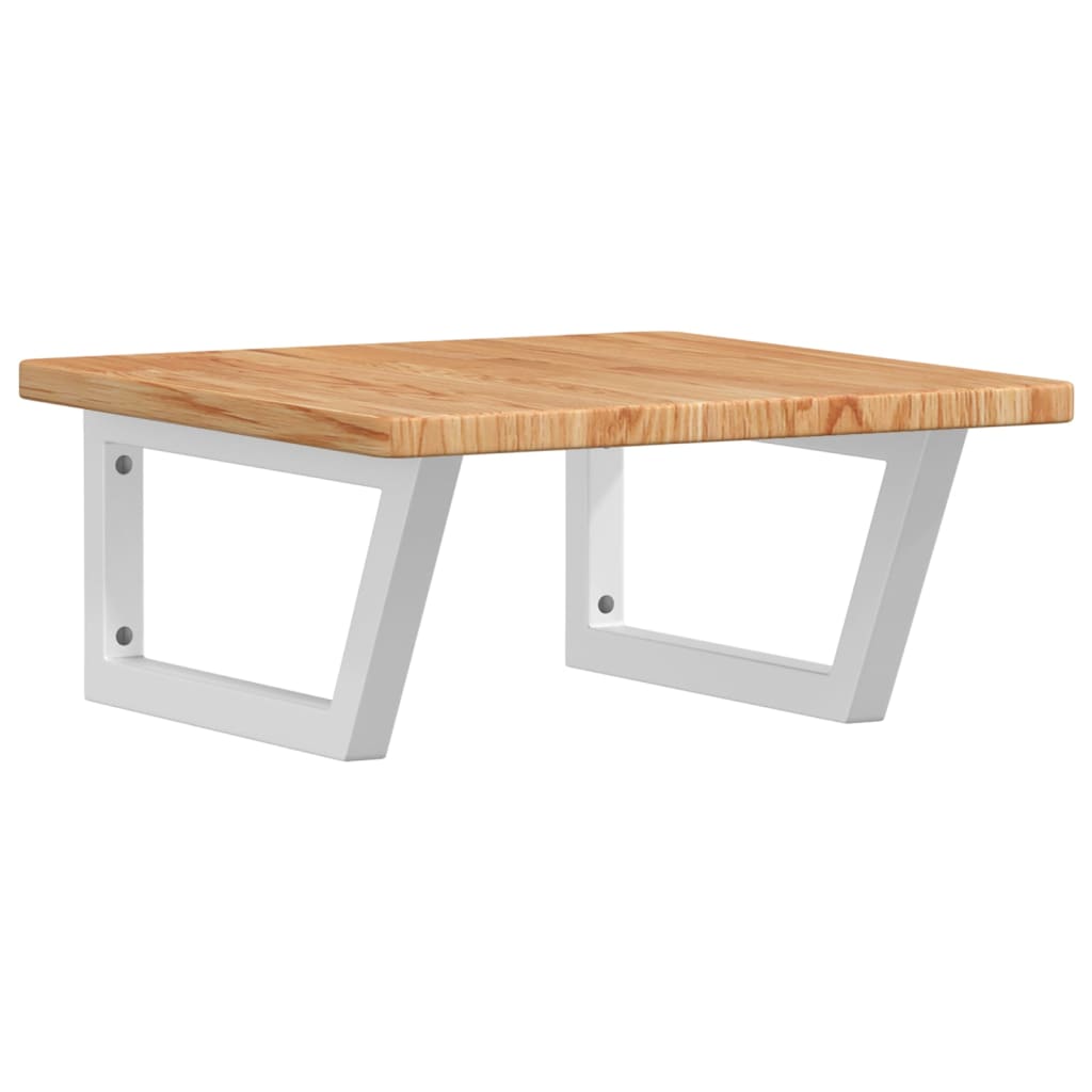 vidaXL Ράφι Νιπτήρα Τοίχου από Ατσάλι / Μασίφ Ξύλο Δρυός