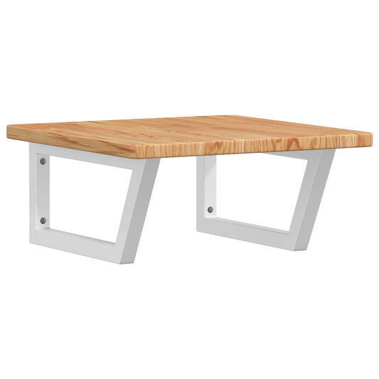 vidaXL Ράφι Νιπτήρα Τοίχου από Ατσάλι / Μασίφ Ξύλο Δρυός